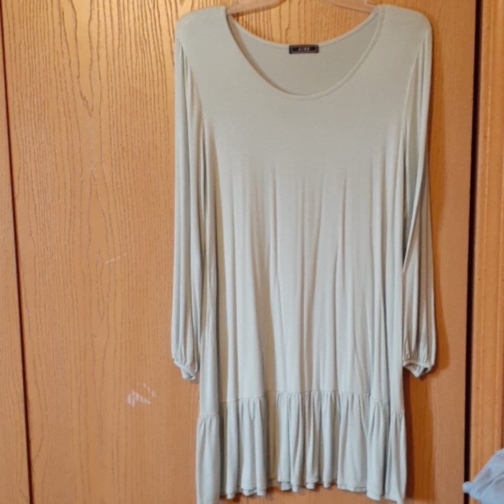 Mint midi dress.
